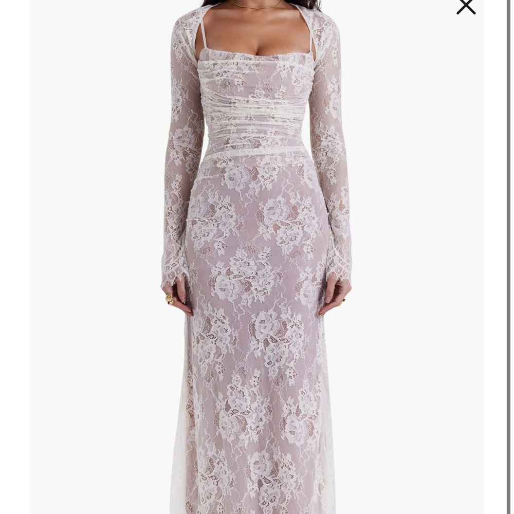 House of CB White Lace Maxi Dress
